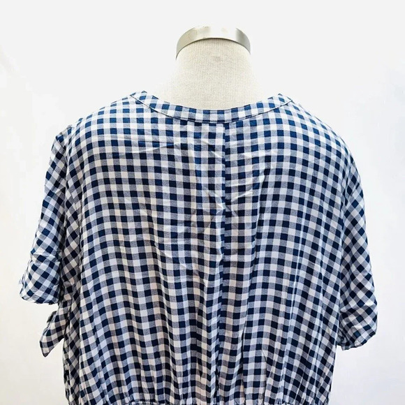 NWT CROFT & BARROW Women Short Sleeve Pullover Plaid Empire Waist Dress Size 3X - Picture 8 of 14